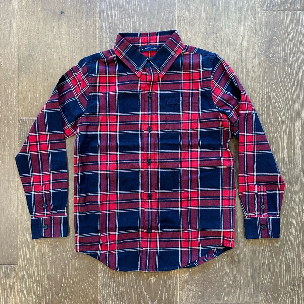 Janie and Jack boy tartan flannel shirt size 7